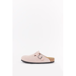 BIRKENSTOCK PINK CLAY BOSTON NARROE SUEDE LEATHER CLOGS